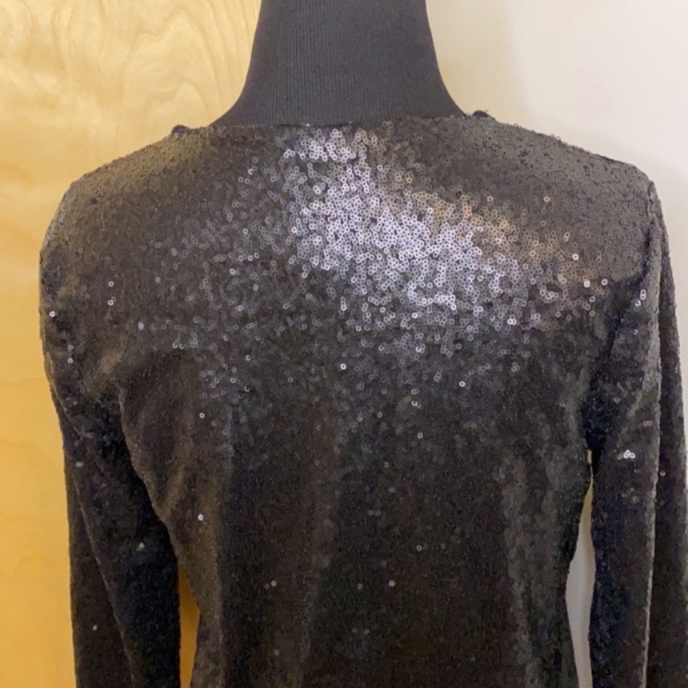 Design History Black Sequins Open Front Jacket Si… - image 7